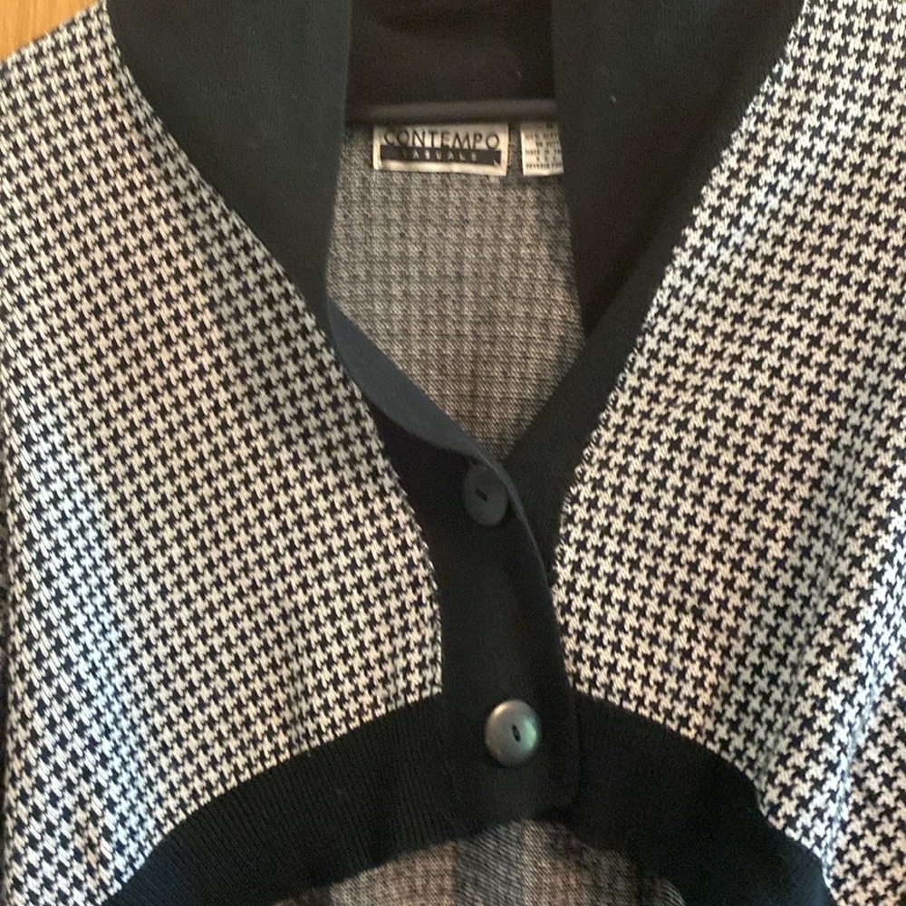 Retro houndstooth punk sweater